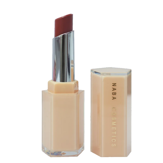 NABA lipstick with open case on a white background